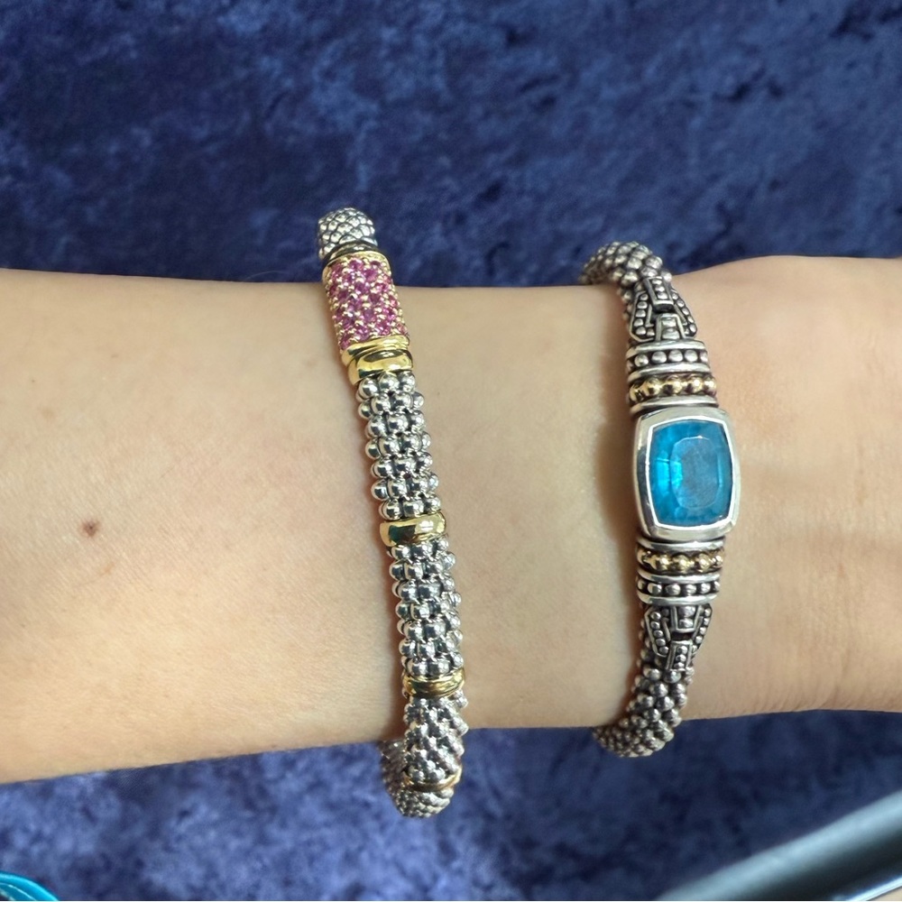 Signature Caviar Pink Sapphire Caviar Bracelet from Lagos | 6mm Sz7/7.5/8 - Picture 8 of 13